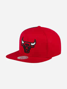 Бейсболка с прямым козырьком MITCHELL NESS HHSS2991-CBUYYPPPRED1 Chicago Bulls NBA (красный), Красный Mitchell&Ness