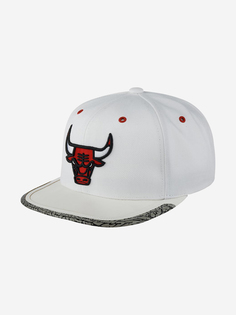 Бейсболка с прямым козырьком MITCHELL NESS 6HSSMM19505-CBUPTWH Chicago Bulls NBA (белый), Белый Mitchell&Ness