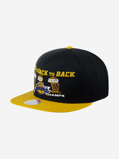 Бейсболка с прямым козырьком MITCHELL NESS HHSS4196-LALYYPPPBKGD Los Angeles Lakers NBA (черный), Черный Mitchell&Ness