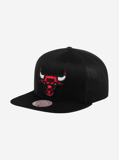 Бейсболка с прямым козырьком MITCHELL NESS 6HSSJS19078-CBUBLCK Chicago Bulls NBA (черный), Черный Mitchell&Ness