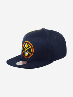 Бейсболка с прямым козырьком MITCHELL NESS HHSS2991-DNUYYPPPNAVY Denver Nuggets NBA (синий), Синий Mitchell&Ness