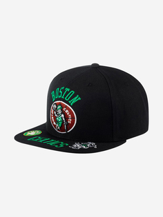 Бейсболка с прямым козырьком MITCHELL NESS HHSS2997-BCEYYPPPBLCK Boston Celtics NBA (черный), Черный Mitchell&Ness