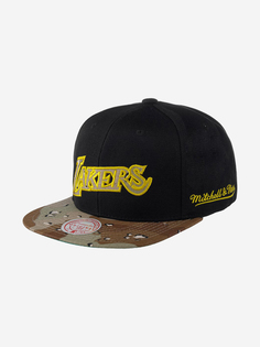 Бейсболка с прямым козырьком MITCHELL NESS HHSS1101-LALYYPPPBLCK Los Angeles Lakers NBA (черный), Черный Mitchell&Ness