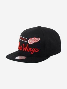 Бейсболка с прямым козырьком MITCHELL NESS 6HSSLD21213-DRWBLCK Detroit Red Wings NHL (черный), Черный Mitchell&Ness