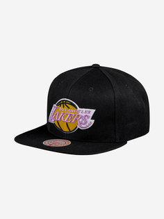 Бейсболка с прямым козырьком MITCHELL NESS 6HSSJS19079-LALBLCK Los Angeles Lakers NBA (черный), Черный Mitchell&Ness
