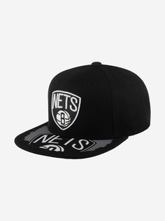 Бейсболка с прямым козырьком MITCHELL NESS HHSS5725-BNEYYPPPBLCK Brooklyn Nets NBA (черный), Черный Mitchell&Ness