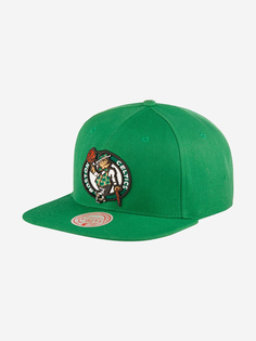 Бейсболка с прямым козырьком MITCHELL NESS 6HSSJS19078-BCEKYGN Boston Celtics NBA (зеленый), Зеленый Mitchell&Ness