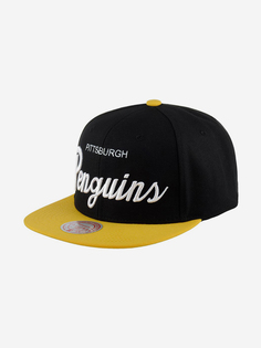 Бейсболка с прямым козырьком MITCHELL NESS 6HSSSH22086-PPEBLCK Pittsburgh Penguins NHL (черный), Черный Mitchell&Ness