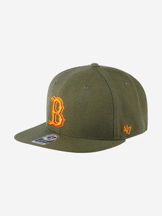 Бейсболка с прямым козырьком 47 BRAND B-NSHOT02WBP Boston Red Sox MLB (оливковый), Мультицвет