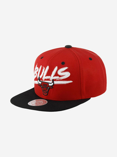 Бейсболка с прямым козырьком MITCHELL NESS HHSS5732-CBUYYPPPRDBK Chicago Bulls NBA (красный), Красный Mitchell&Ness