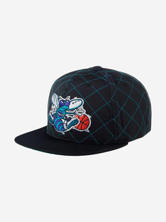 Бейсболка с прямым козырьком MITCHELL NESS HHSS1212-CHOYYPPPBLCK Charlotte Hornets NBA (черный), Черный Mitchell&Ness
