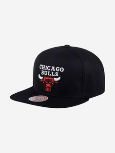 Бейсболка с прямым козырьком MITCHELL NESS HHSS2976-CBUYYPPPBLCK Chicago Bulls NBA (черный), Черный Mitchell&Ness