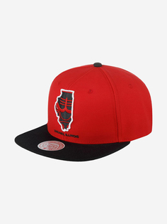 Бейсболка с прямым козырьком MITCHELL NESS HHSS3459-CBUYYPPPRDBK Chicago Bulls NBA (красный), Красный Mitchell&Ness