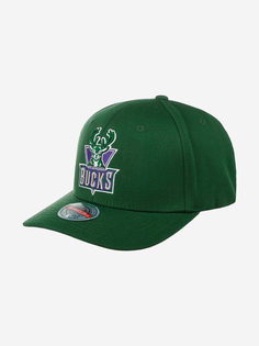Бейсболка MITCHELL NESS HHSS3260-MBUYYPPPGREN Milwaukee Bucks NBA (зеленый), Зеленый Mitchell&Ness