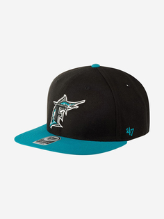 Бейсболка с прямым козырьком 47 BRAND BCPTN-NSHTT28WBP Florida Marlins MLB (черный), Черный