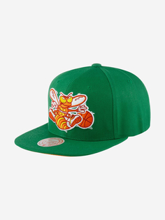 Бейсболка с прямым козырьком MITCHELL NESS 6HSSSH21296-CHOGREN Charlotte Hornets NBA (зеленый), Зеленый Mitchell&Ness