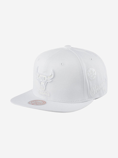 Бейсболка с прямым козырьком MITCHELL NESS HHSS2995-CBUYYPPPWHIT Chicago Bulls NBA (белый), Белый Mitchell&Ness