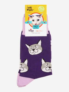 Носки с рисунками St.Friday Socks - Дворовый кот, Фиолетовый