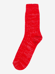 Шерстяные носки "Лана" из натуральной овечьей шерсти - однотонный красный, Красный Lana