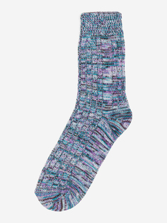 Шерстяные носки "Лана" из натуральной овечьей шерсти - цветной микс - фиолетовый-синий, Фиолетовый Lana