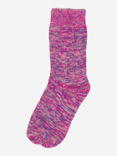 Шерстяные носки "Лана" из натуральной овечьей шерсти - цветной микс - розовый, Розовый Lana