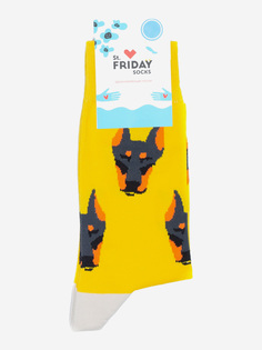 Носки с рисунками St.Friday Socks - Доберман, Желтый