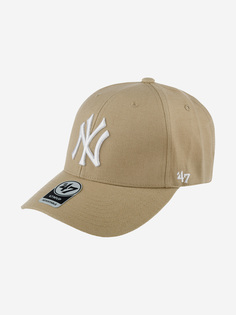 Бейсболки B-MVP17WBV-KH New York Yankees MLB (бежевый), Бежевый 47