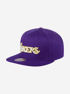 Бейсболка с прямым козырьком MITCHELL NESS 6HSSMM20203-LALPURP Los Angeles Lakers NBA (фиолетовый), Фиолетовый Mitchell&Ness