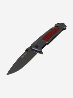 ЕРМАК Нож туристический складной, 23,5см, нерж. сталь, дерево, Черный