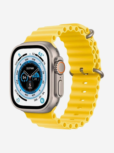 Часы Apple Watch 8Ultra GPS + Cellular,Титановый корпус, спортивный ремешок цвета желтый океан 49 мм, Золотой