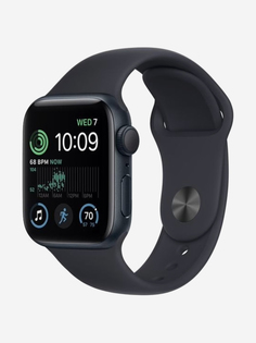 Часы Apple Watch SE GPS, корпус из алюминия цвета «полночно-черный», спортивный ремешок 40 мм размер S/M, Черный