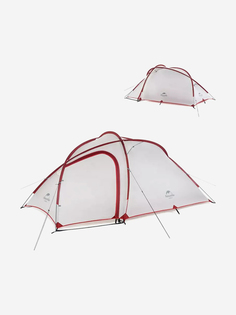 Палатка Naturehike Hiby Si 3-местная, алюминиевый каркас, серо-красная, Красный
