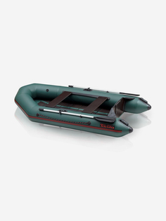 Лодка ПВХ "Тайга-290"Р (зеленый цвет) рейки из ламинированной фанеры, плоское дно,