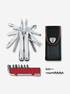 Мультитул VICTORINOX SwissTool Spirit X Plus, 105 мм, 35 функций, в нейлоновом чехле, Серебряный