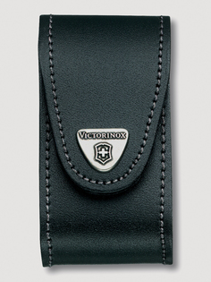 Чехол на ремень VICTORINOX для ножей 91 мм толщиной 5-8 уровней, с клипсой, кожаный, чёрный, Черный