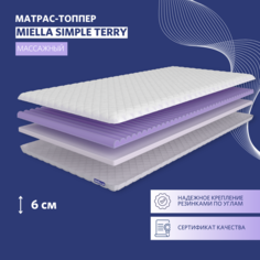 Топпер наматрасник Miella Simple Terry ортопедический, тонкий, двуспальный 200x190 см