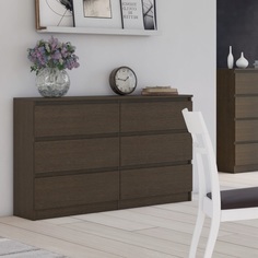 Комод Вена 6 ящиков, 120х45х77 см, шариковые направляющие, венге No Brand