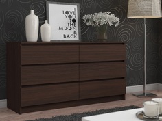Комод Вена 6 ящиков, 160х45х77 см, шариковые направляющие, венге No Brand