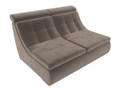 Модуль Холидей Люкс раскладной диван велюр коричневый Лига Диванов