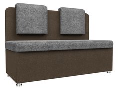 Диван кухонный Лига Диванов Маккон 2-х местный 125х55х89, рогожка, серый/коричневый