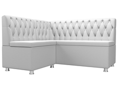 Диван кухонный Лига Диванов Мирта левый угол 151x125x90, искусственная кожа, белый