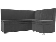 Диван кухонный Лига Диванов Уют правый угол 150x125x88, велюр, серый