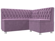 Диван кухонный Лига Диванов Мирта правый угол 151x125x90, микровельвет, сиреневый