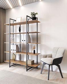 Стеллаж A1 HOME Libron 5 полок 175х134х34 Дуб Веллингтон