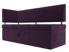 Диван кухонный Лига Диванов Стоун с углом левый 182x65x87, велюр, фиолетовый