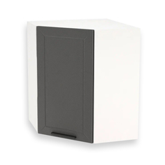 Шкаф кухонный навесной, Сурская мебель, Глетчер угловой, 623680, белый/маренго силк