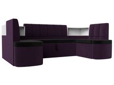 Диван кухонный Лига Диванов П-образный диван Тефида 250x147x86, велюр, фиолетовый
