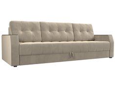 Диван прямой Атлантида Б/С микровельвет бежевый Лига Диванов