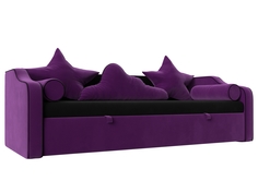 Детский диван-кровать Лига Диванов Рико Черный/Фиолетовый (микровельвет)