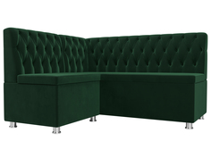 Диван кухонный Лига Диванов Мирта левый угол 151x125x90, велюр, зеленый
